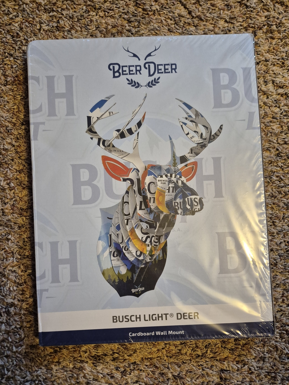 Busch Light Beer Deer Wall Mount - Multicolor Cardboard Art